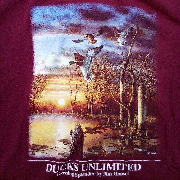 Vintage Vintage Ducks Unlimited Evening Splendor Jim Hansel T-Shirt Size US XL / EU 56 / 4 - 1 Thumbnail