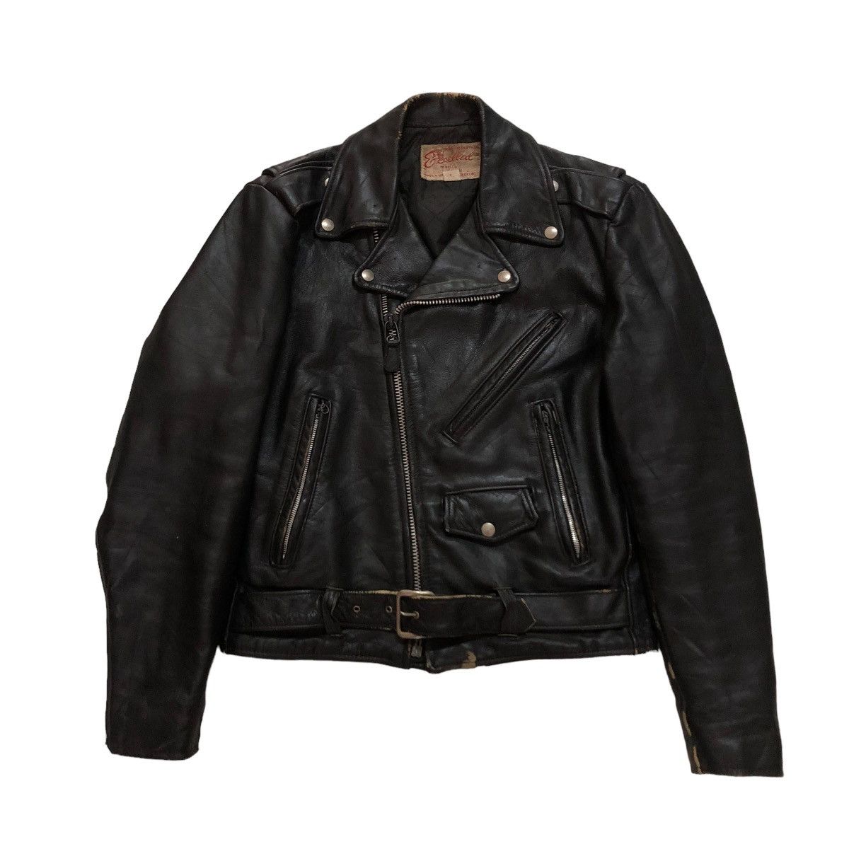 Aero Leathers 🔥VTG 60’s BIKER LEATHER JACKET DOUBLE COLLAR EXCELLED USA Size US M / EU 48-50 / 2 - 1 Thumbnail