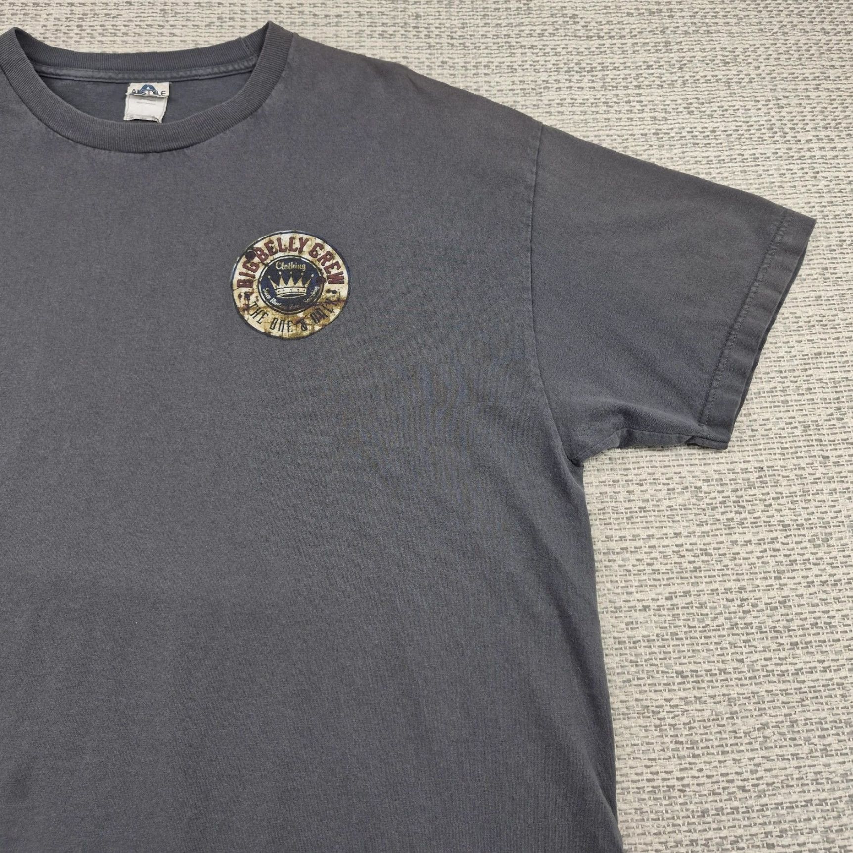 Vintage VINTAGE Alstyle Big Belly Crew Clothing Shirt Mens 2XL Graphic Tee Gray Crown Back Print Size US XXL / EU 58 / 5 - 4 Thumbnail