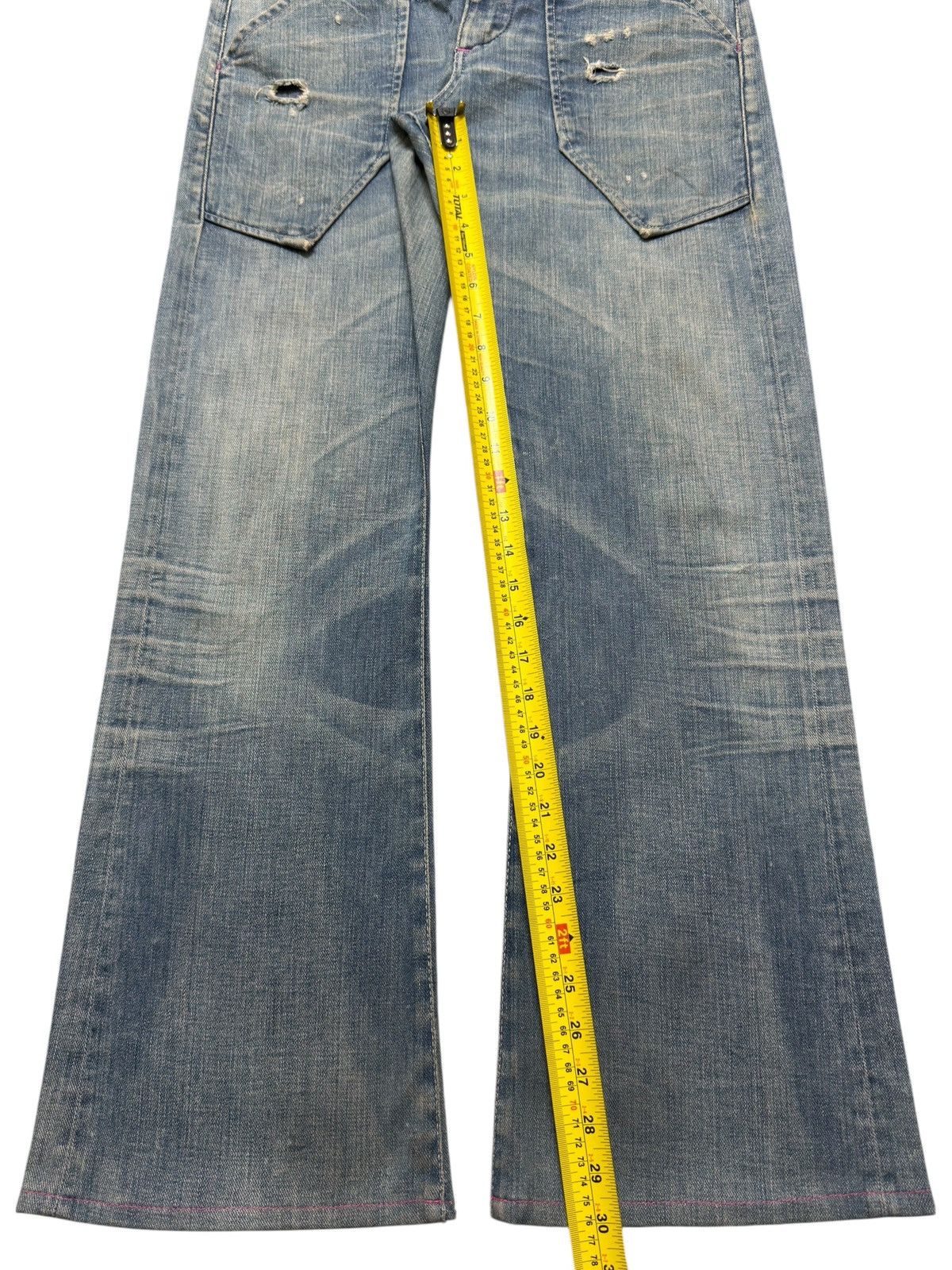 Rogan Vintage 90s Usa Rogan Blue Faded Wash Wide Leg Bootcut Jeans Size US 30 / EU 46 - 12 Thumbnail