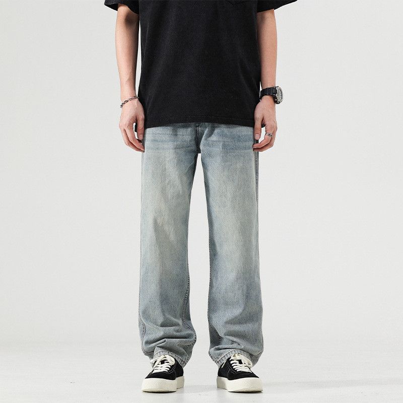 Japanese Brand Men's American high street loose straight leg retro jeans Size US 32 / EU 48 - 1 Thumbnail