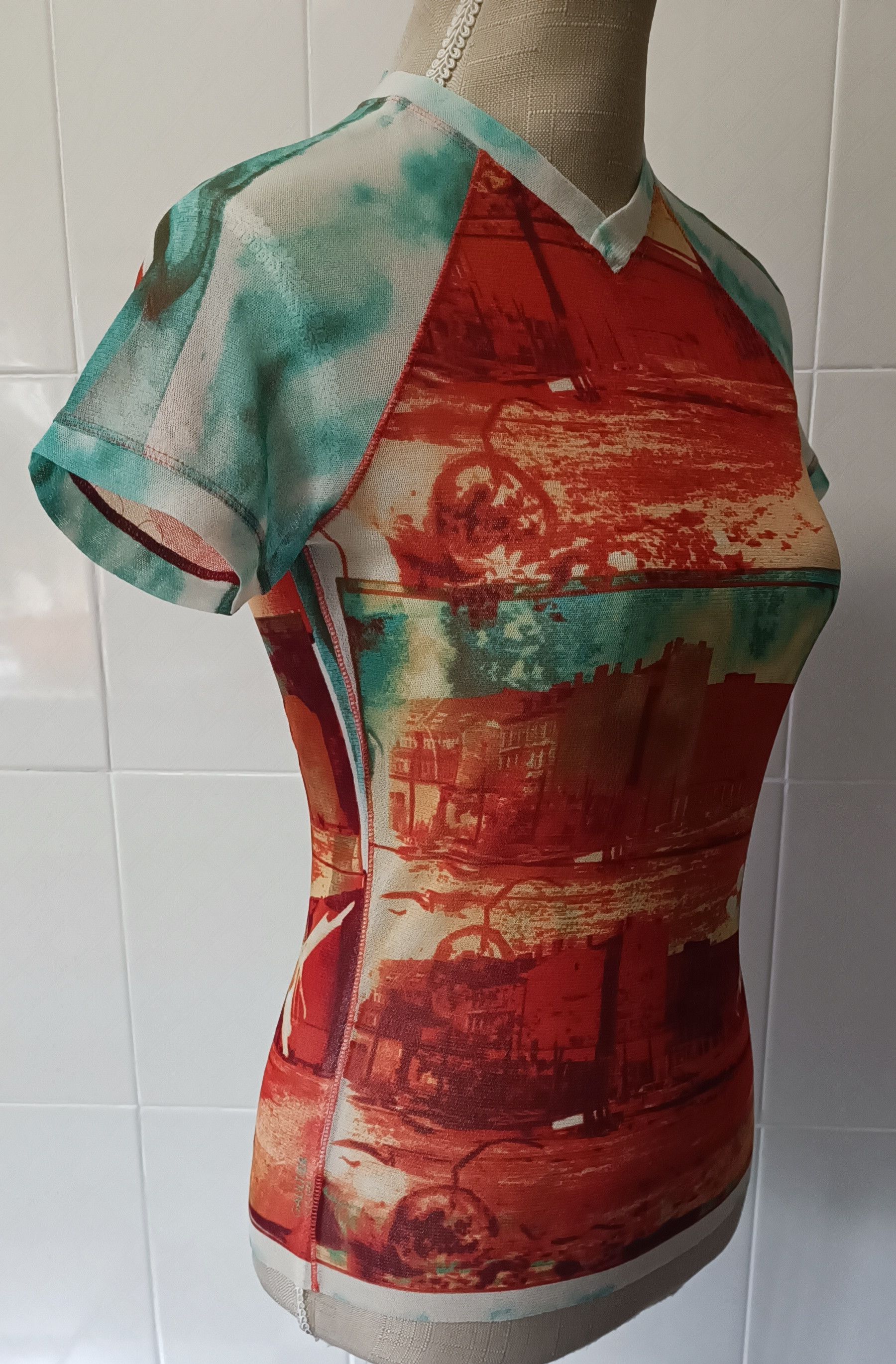 Jean Paul Gaultier 2000's - Nylon mesh city top Size US XS / EU 42 / 0 - 17 Thumbnail