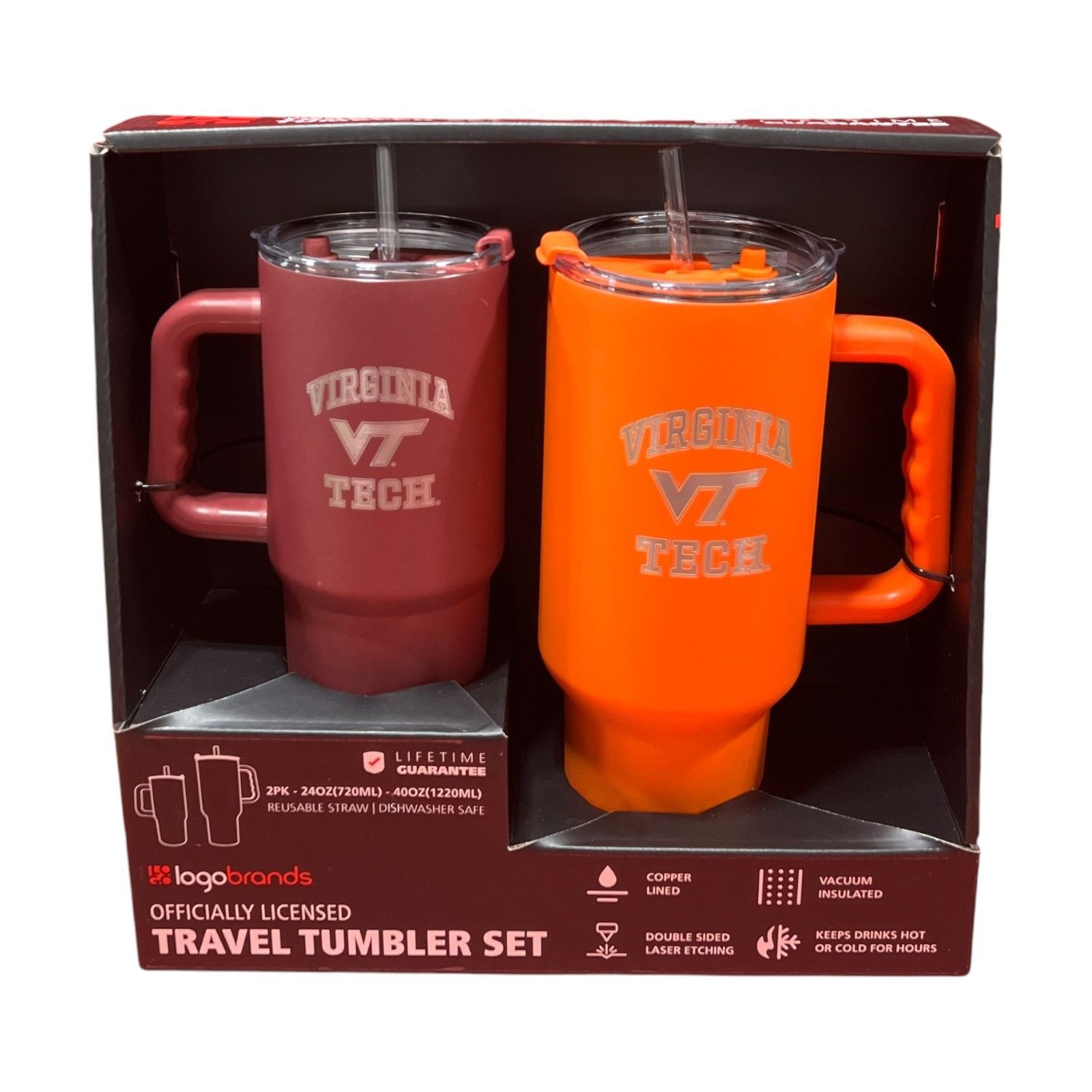 Other Logo Brands - Travel Tumblers Set (2 Pk) - 24oz (720ml) - 40 Size ONE SIZE - 11 Thumbnail