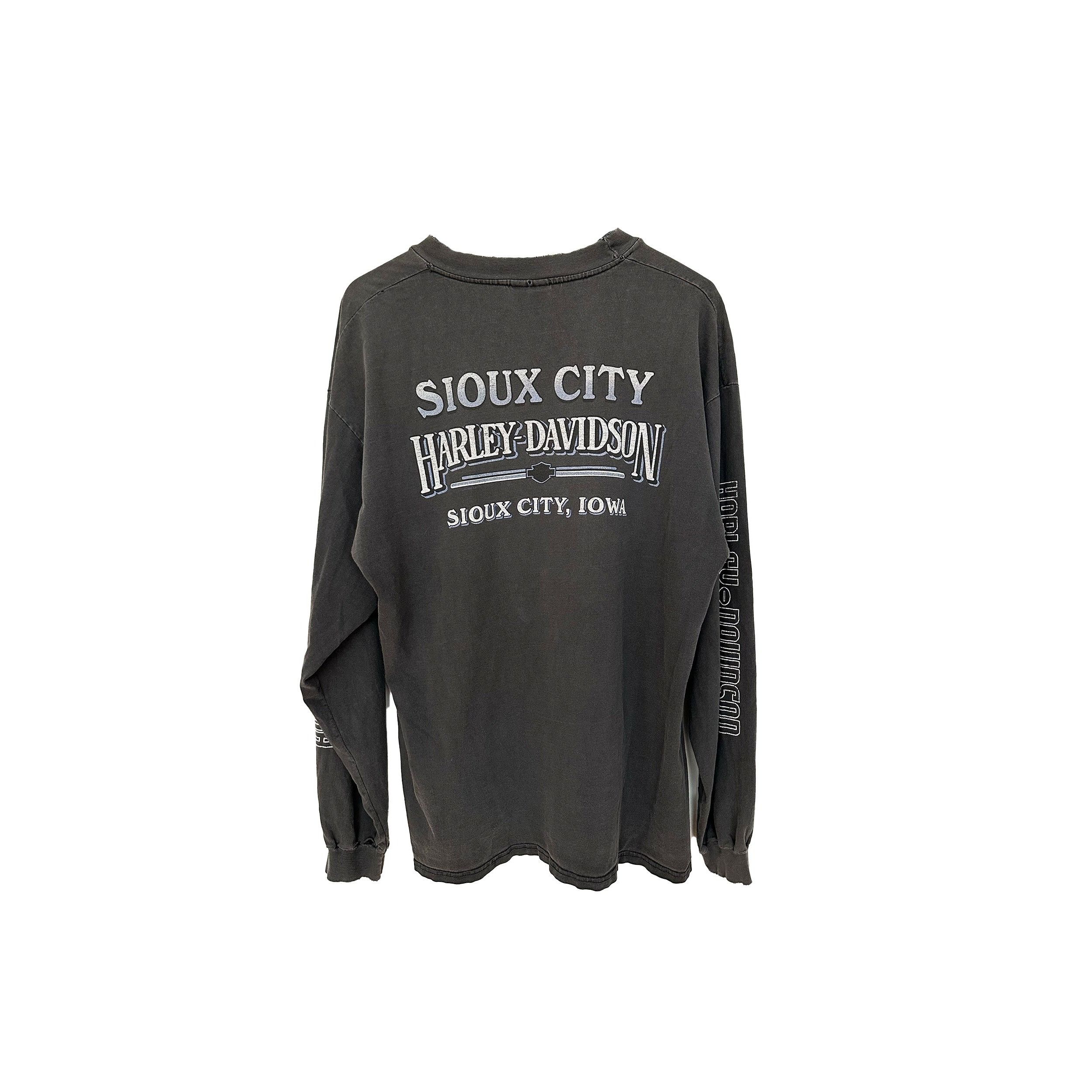 Vintage VINTAGE HARLEY DAVIDSON THRASHED FADED LONG SLEEVE Size US XL / EU 56 / 4 - 2 Thumbnail