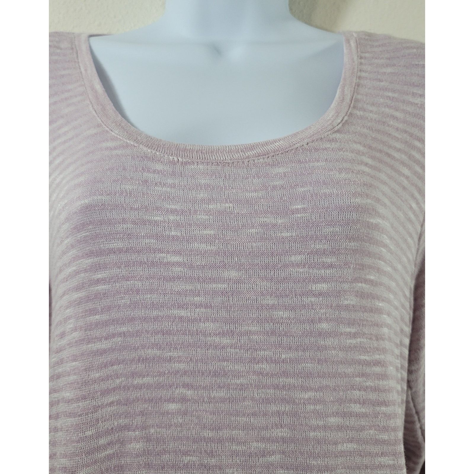 Other Absolutely Famous Lilac White Striped Slub Knit Top XL Soft Size XL / US 12-14 / IT 48-50 - 5 Thumbnail