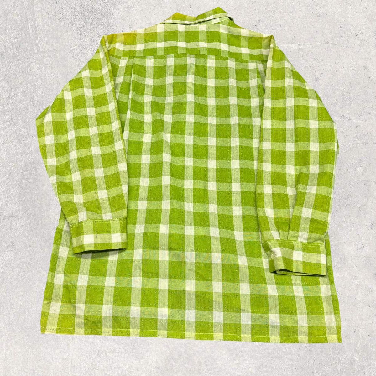 Vintage 1960s Vintage Green Plaid Shirt Size US M / EU 48-50 / 2 - 2 Thumbnail