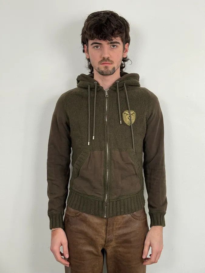 Dolce & Gabbana AW2003 Dolce & Gabbana Olive Green Wool Hooded Zip-up Sweater Size US S / EU 44-46 / 1 - 2 Thumbnail