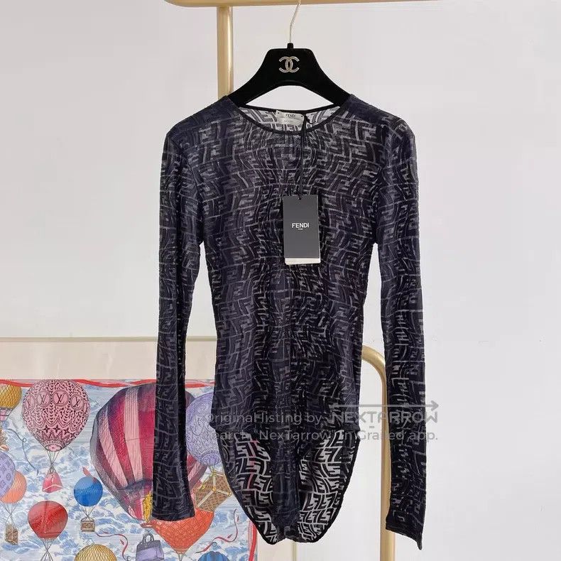 Fendi Fendi Black Monogrammed Jumpsuit Size L / US 10 / IT 46 - 1 Thumbnail
