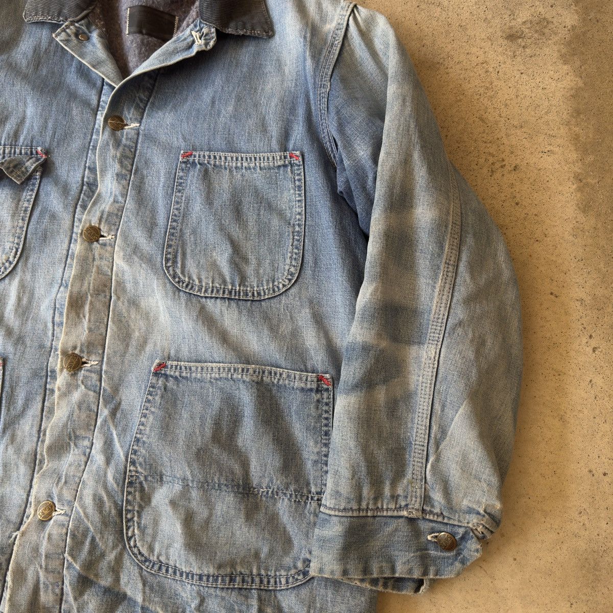 Vintage Sears Thrashed Faded Distressed Chore Coat ERD Grunge RRL Size US L / EU 52-54 / 3 - 5 Thumbnail
