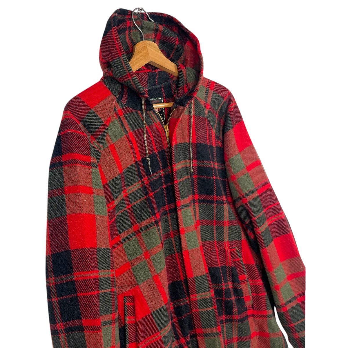 Vintage × Woolrich Woolen Mills 💥60s WOOLRICH USA MADE PLAID CHECKED HOODIE JACKET Size US L / EU 52-54 / 3 - 4 Thumbnail