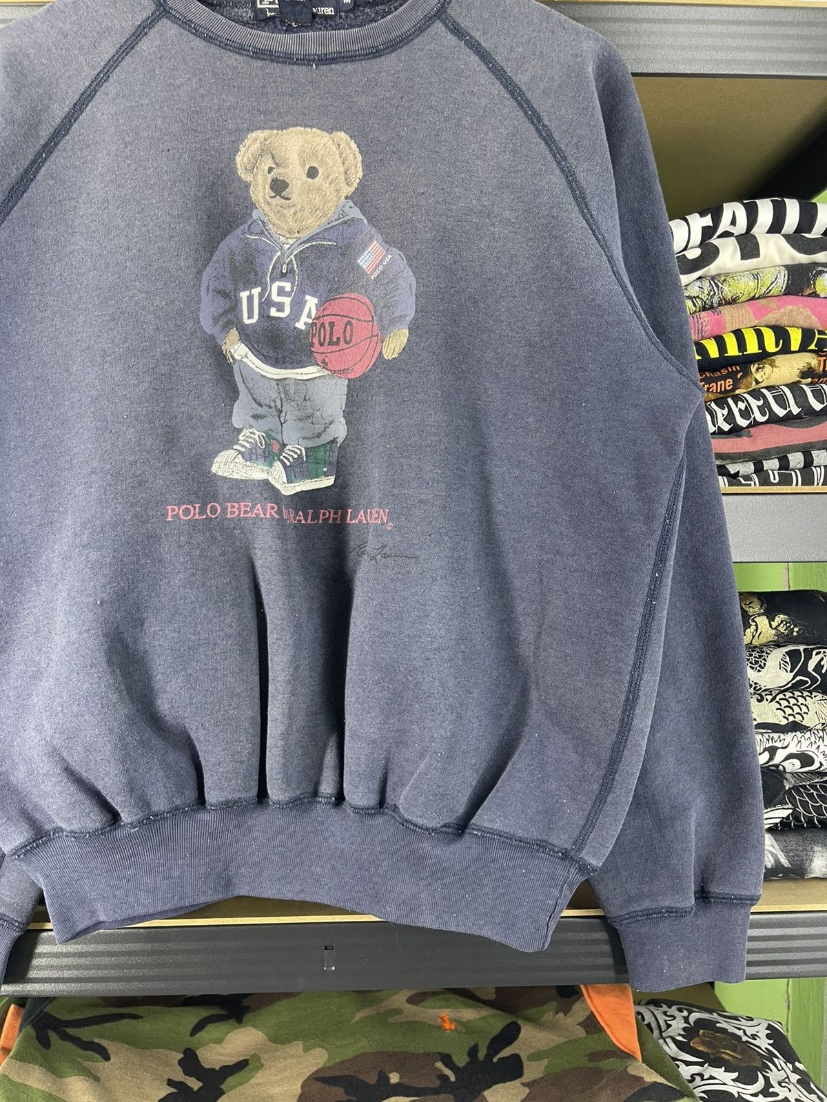 Polo Ralph Lauren Vintage Polo Bear by Ralph Lauren Distressed Sweatshirt Size US M / EU 48-50 / 2 - 6 Thumbnail