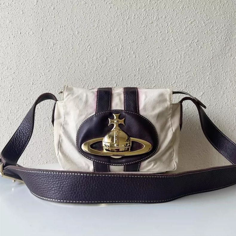 Vivienne Westwood Vivienne Westwood Saturn logo canvas shoulder bag Size ONE SIZE - 1 Thumbnail