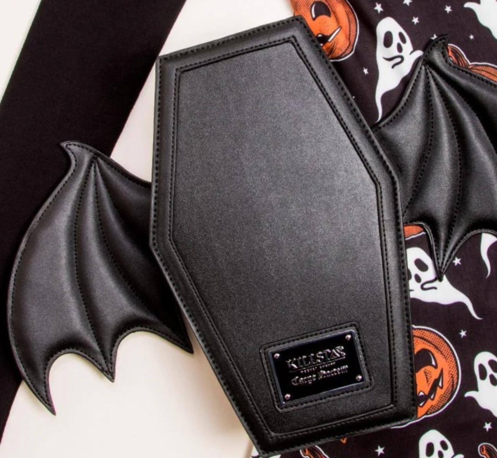 Killstar Killstar Sickly Sweet Black Bat Wings Coffin Backpack Size ONE SIZE - 4 Thumbnail