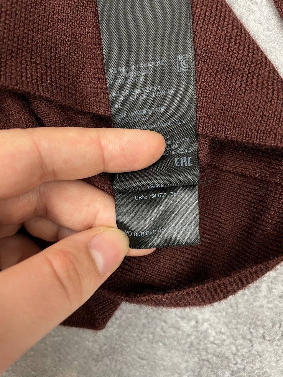 Allsaints AllSaints Men Merino Wool Polo Sweater Long Sleeve Brown Size US S / EU 44-46 / 1 - 8 Thumbnail