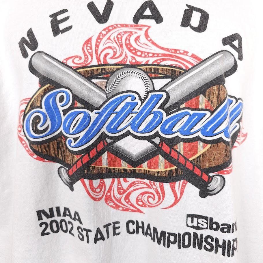Vintage Vintage Nevada Softball T Shirt Mens Size Large White Y2K Size US L / EU 52-54 / 3 - 2 Thumbnail