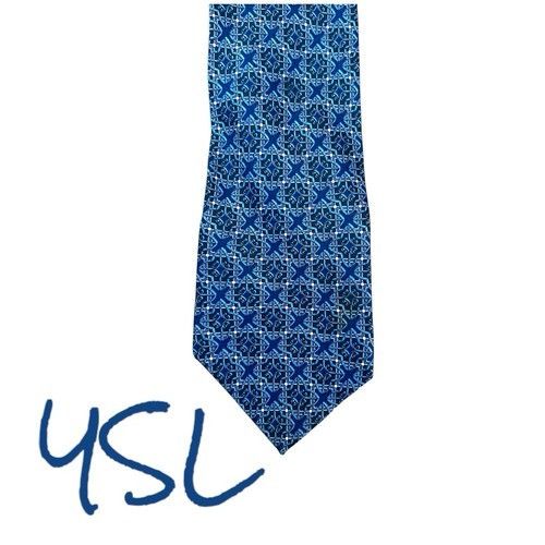 Handmade Hand Made YSL Silk, Blue Tie. Size ONE SIZE - 1 Thumbnail