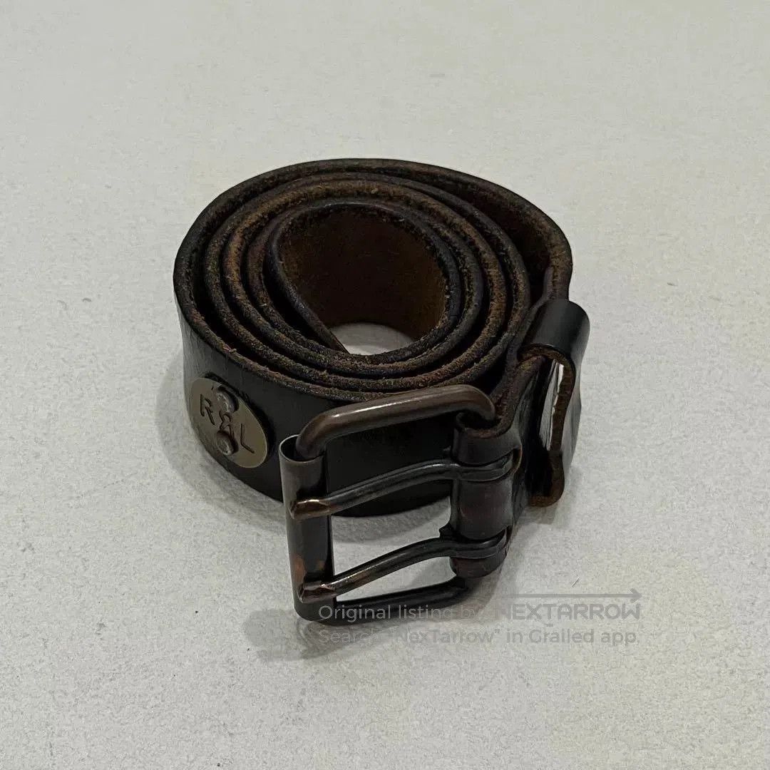 RRL Ralph Lauren RRL Classic Military Style Leather Belt. Size ONE SIZE - 9 Thumbnail