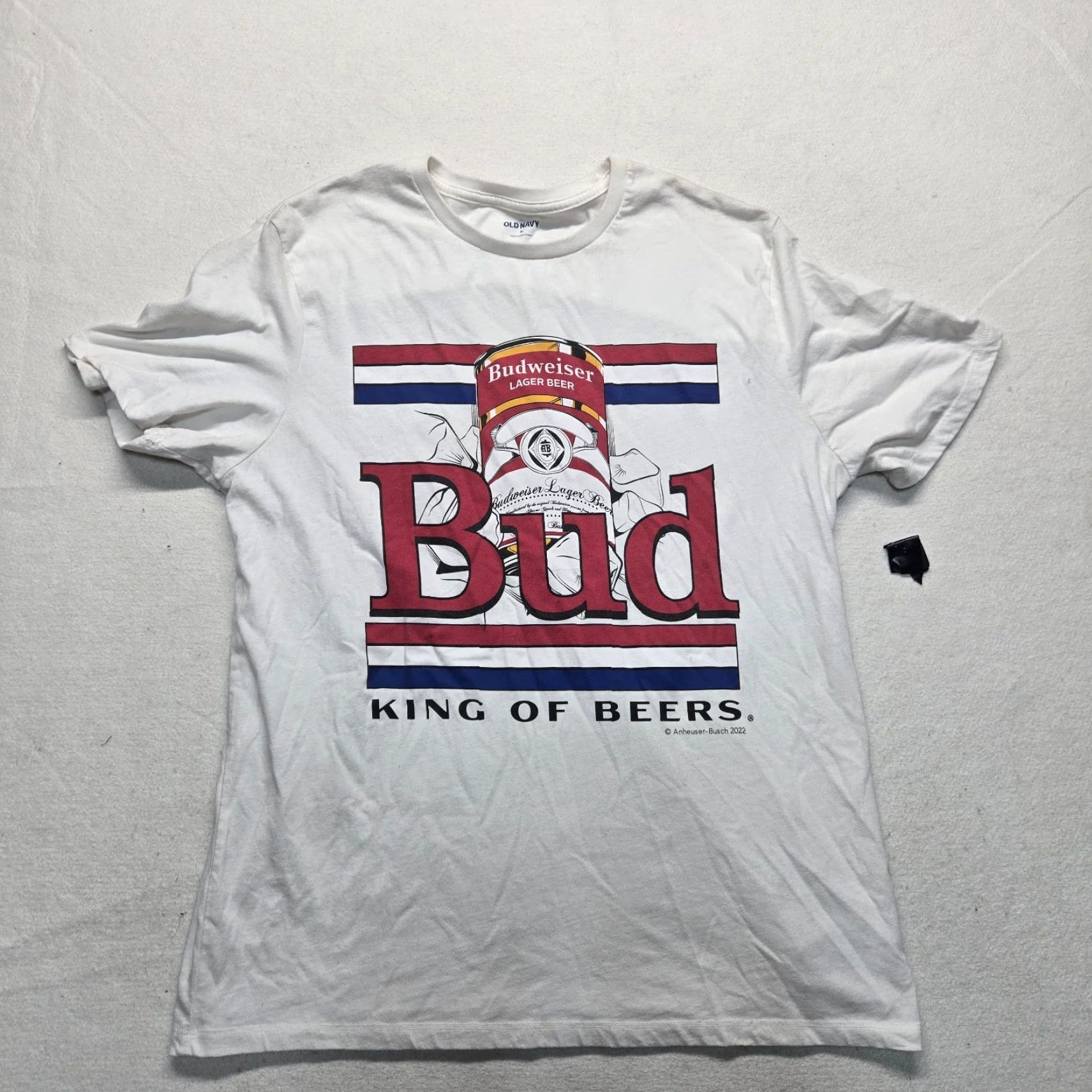 Old Navy VINTAGE Old Navy Budweiser Beer Logo T-Shirt Short Sleeve Adult XL White Crew Neck Summer Men Size US XL / EU 56 / 4 - 2 Thumbnail