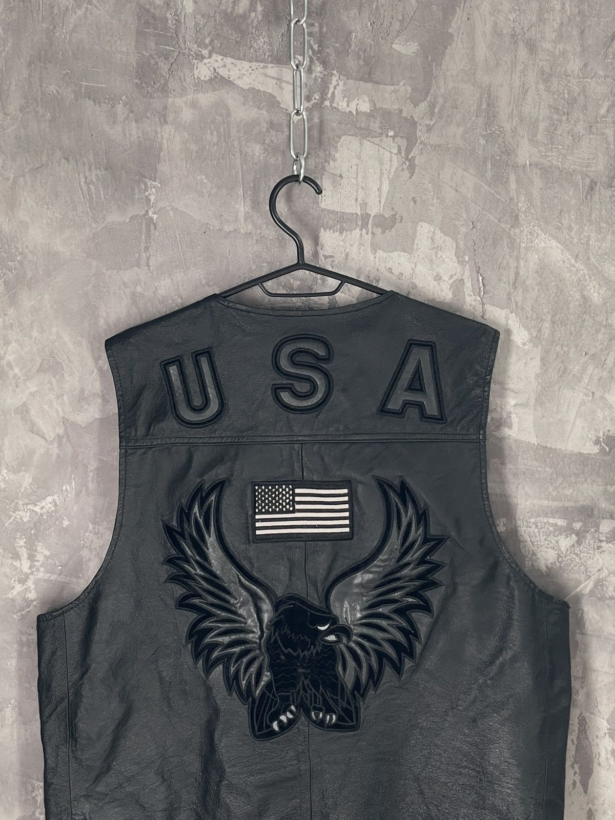 Vintage Vintage 90s Leather vest Avan-garde Biker style Size US L / EU 52-54 / 3 - 3 Thumbnail