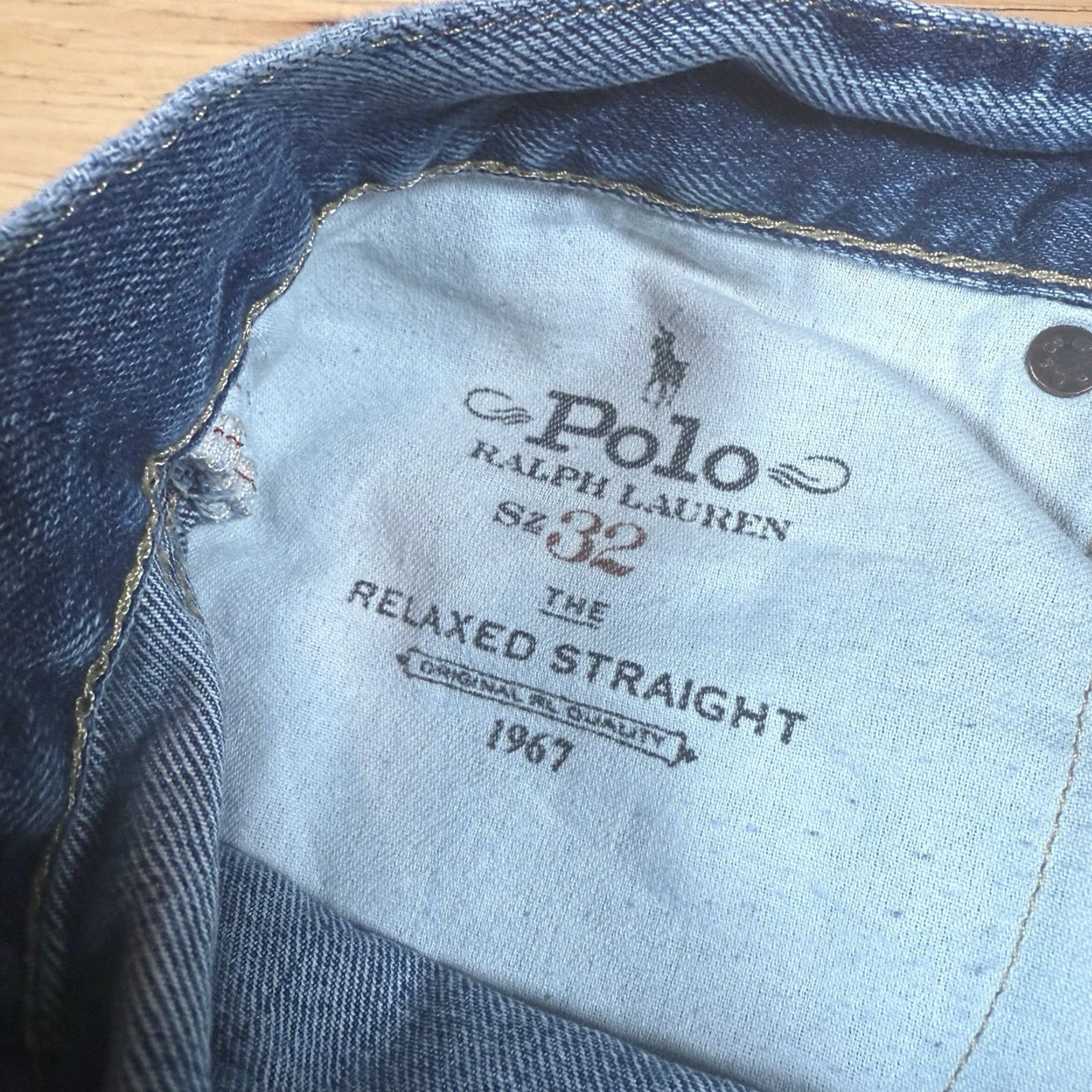 Polo Ralph Lauren Polo Ralph Lauren Jeans Patchwork Blue Men 34x31 Relaxed Straight Button Fly Pink? Size US S / EU 44-46 / 1 - 6 Thumbnail