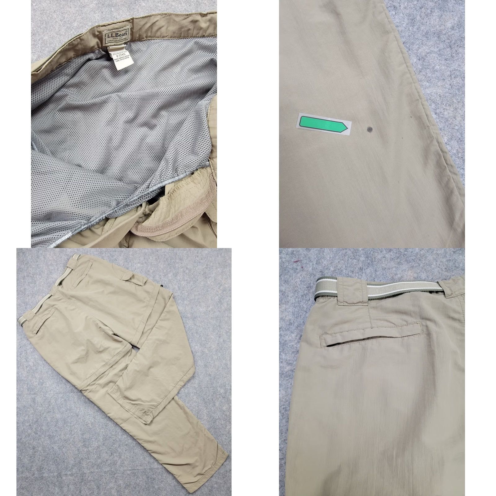 Vintage L.L. Bean Pants Mens Large Brown Convertible Cargo Pockets Belted Outdoor Pants Size US 33 - 9 Thumbnail