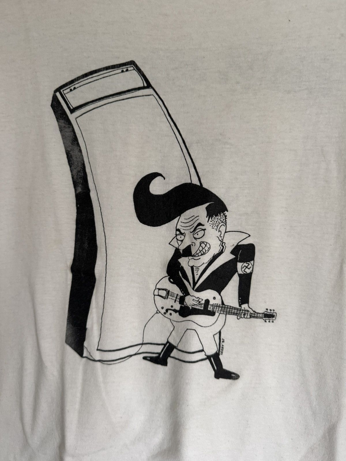 Vintage 1987 Nazi Elvis Hitler Hellbilly Tee Size US XL / EU 56 / 4 - 2 Thumbnail