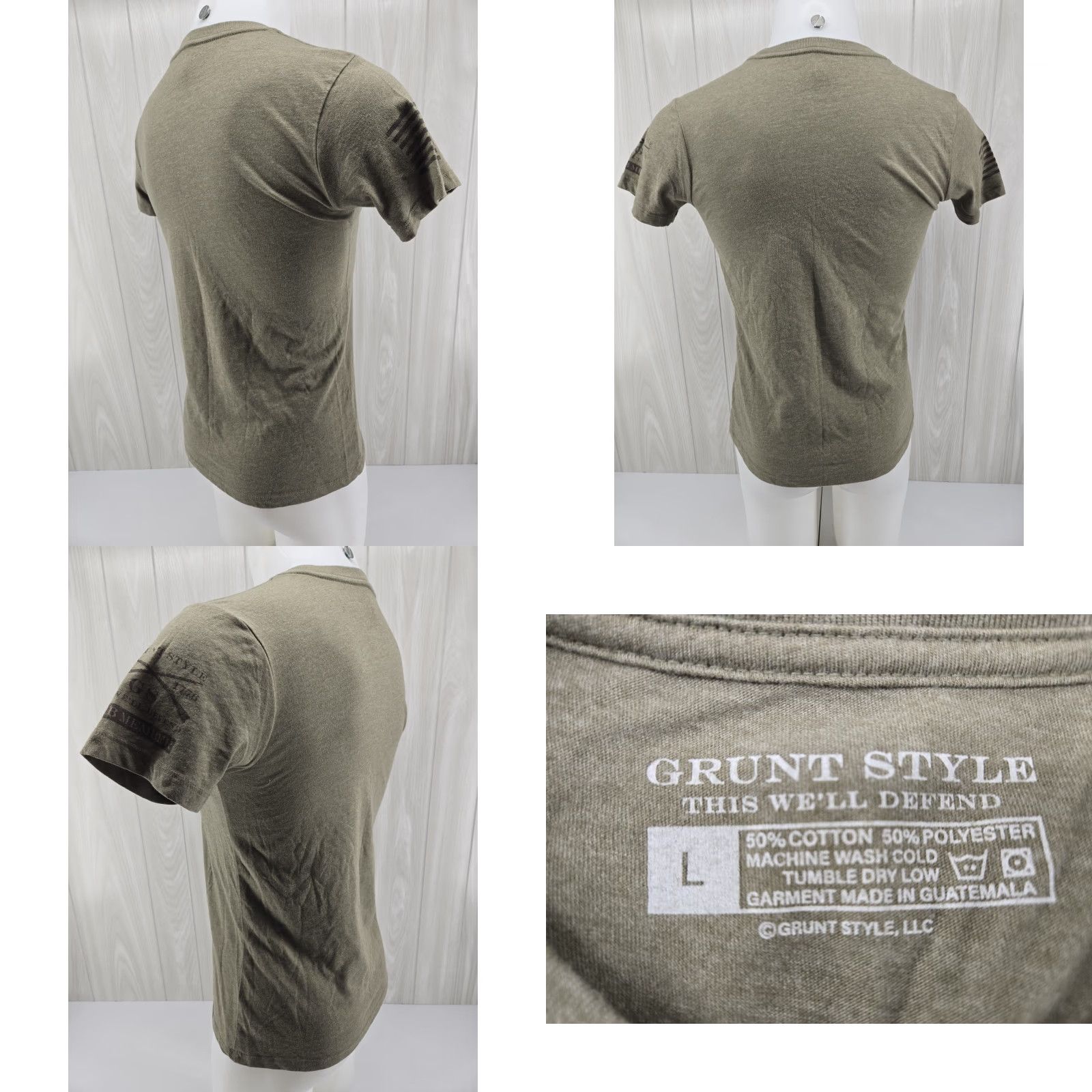 Vintage Grunt Style T-Shirt Women Green Do Not Tread On Me Crew Neck Short Sleeve Large Size L / US 10 / IT 46 - 8 Thumbnail
