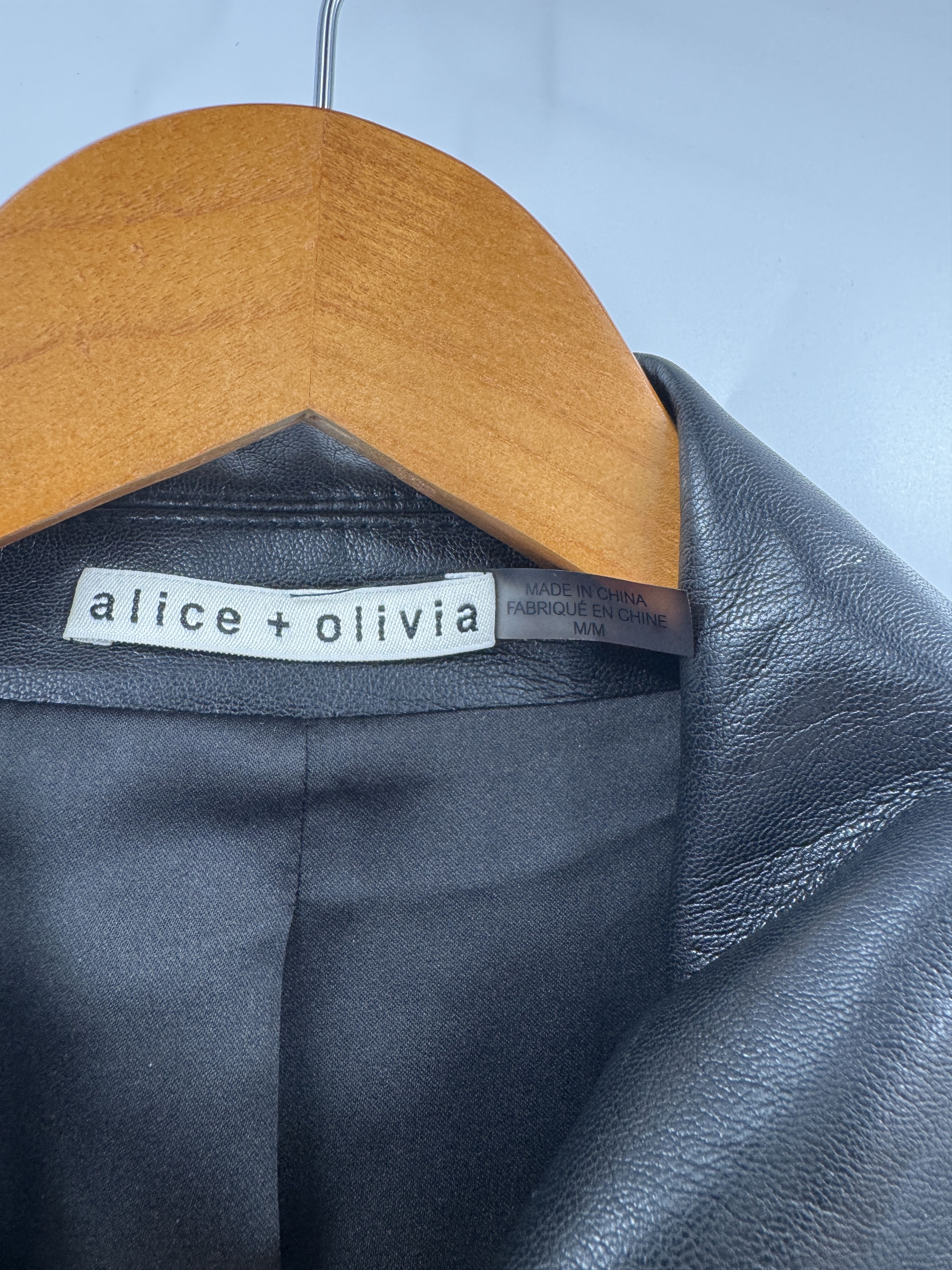 Alice + Olivia Alice Olivia Jacket Vegan Leather Oversized Shacket Black Size M / US 6-8 / IT 42-44 - 6 Thumbnail
