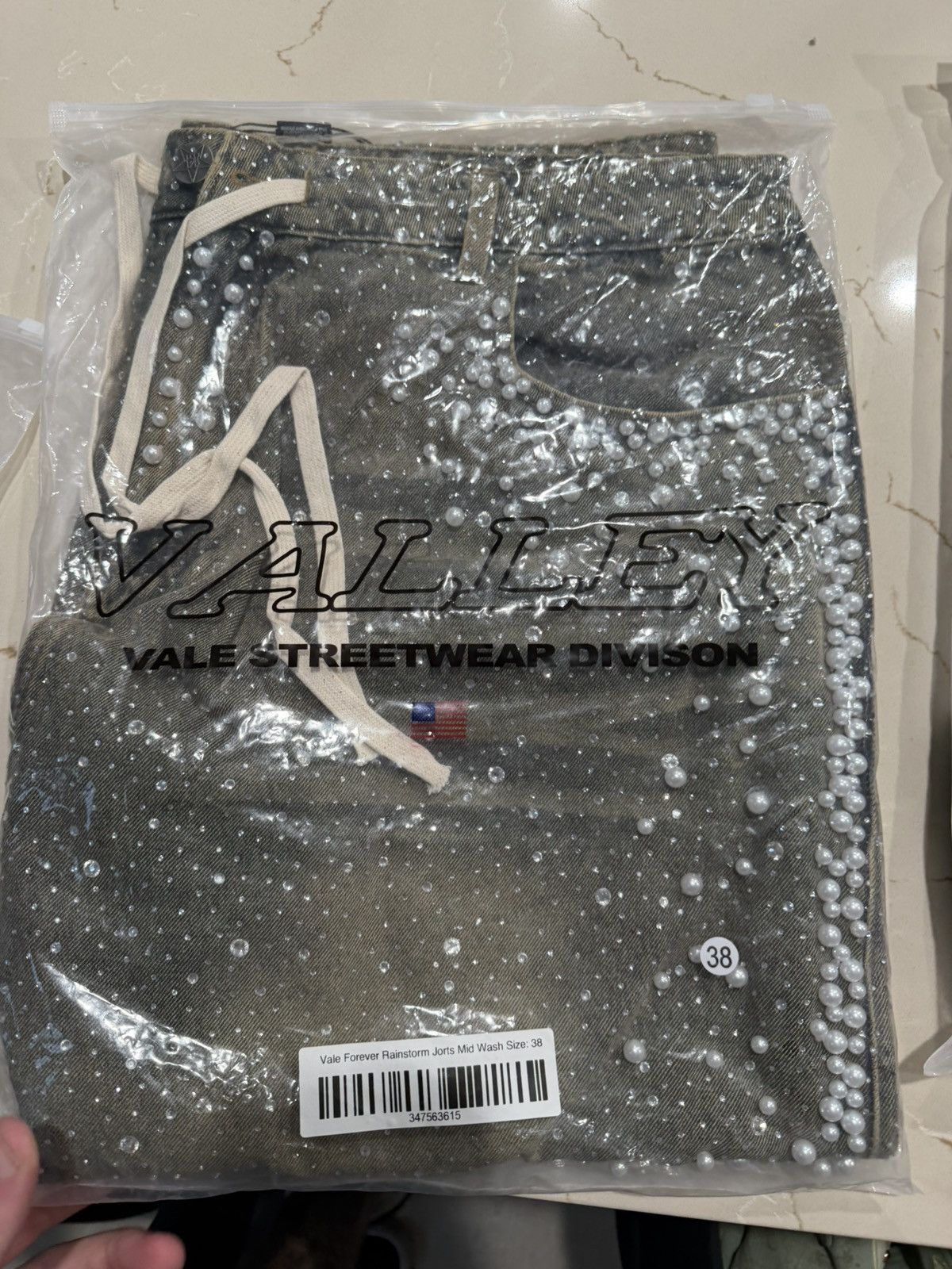 Vale Vale Forever Rainstorm Rhinestone Jorts – Black 38 New Size US 38 / EU 54 - 7 Thumbnail