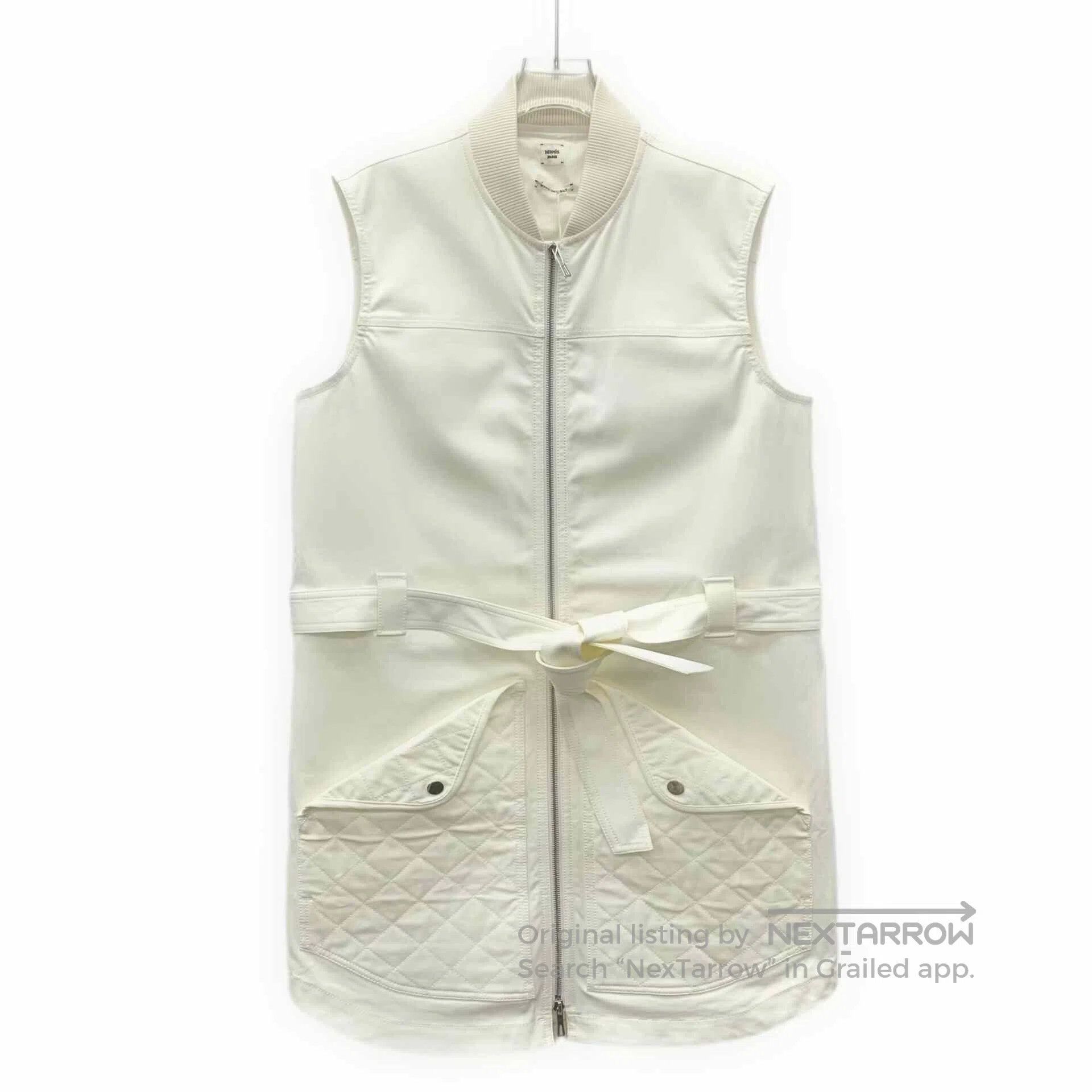 Hermes Hermes White cotton spaghetti strap sleeveless dress| Size S / US 4 / IT 40 - 1 Thumbnail