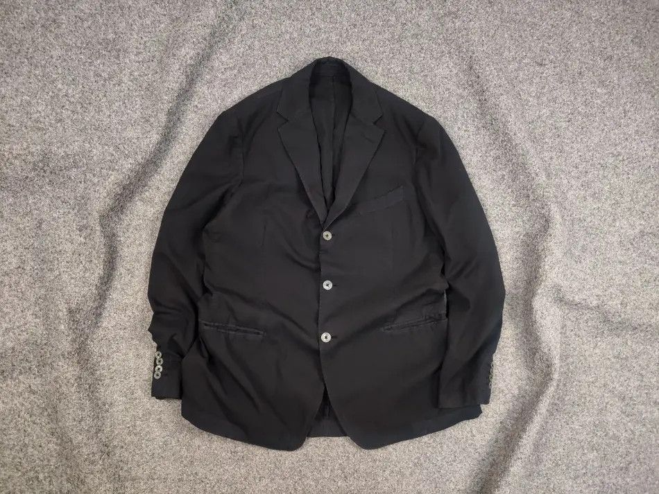 PIOMBO Piombo Italy Design Black Cotton Casual Blazer Jacket Size US L / EU 52-54 / 3 - 1 Thumbnail