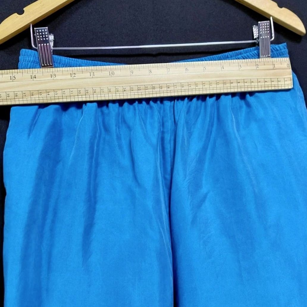 Vintage Christie & Jill Silk Pants Blue Solid Regular 100% Silk Women Size L Size 36" / US 14 / IT 50 - 6 Thumbnail