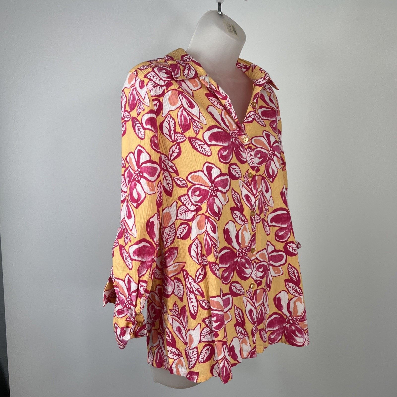 Other Appleseed's orange & pinks floral print shirt medium Petite Size M / US 6-8 / IT 42-44 - 2 Thumbnail