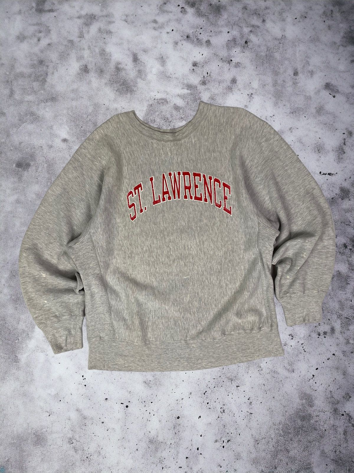 image of Champion Reverse Weave Y2K St Lawrence Crewneck in Grey, Men's (Size XL)