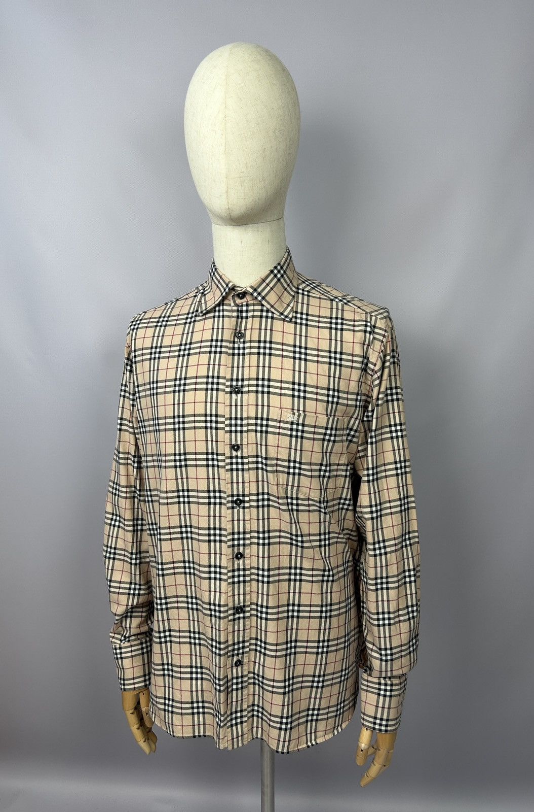 image of Vintage 90's Burberry London Nova Check Plaid Shirt Y2K, Men's (Size XL)