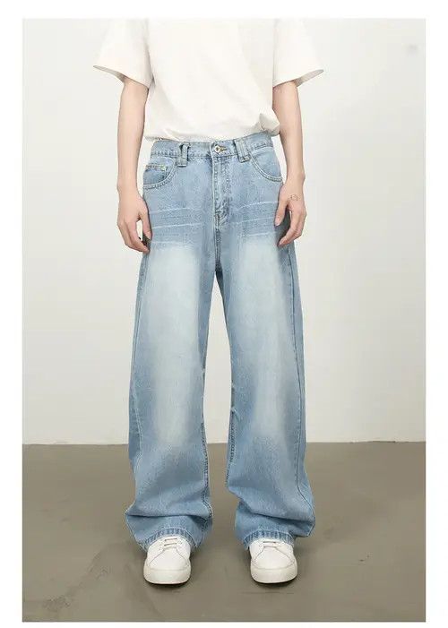 VIBE American all-match retro distressed elastic waist jeans Size US 32 / EU 48 - 7 Thumbnail