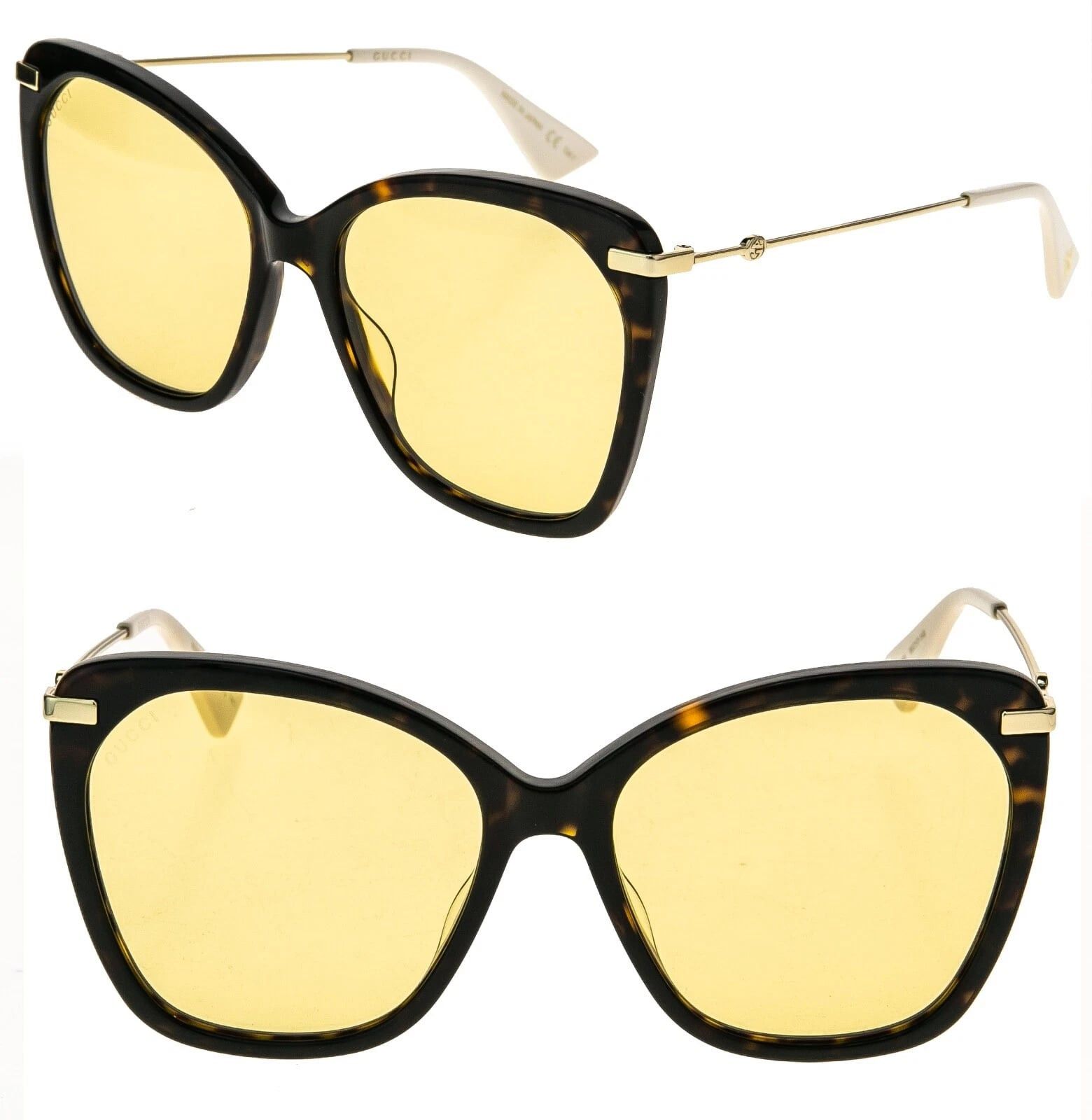 Gucci GUCCI GG0510S 0510 Gold Brown Yellow Retro Sunglasses Size ONE SIZE - 1 Thumbnail