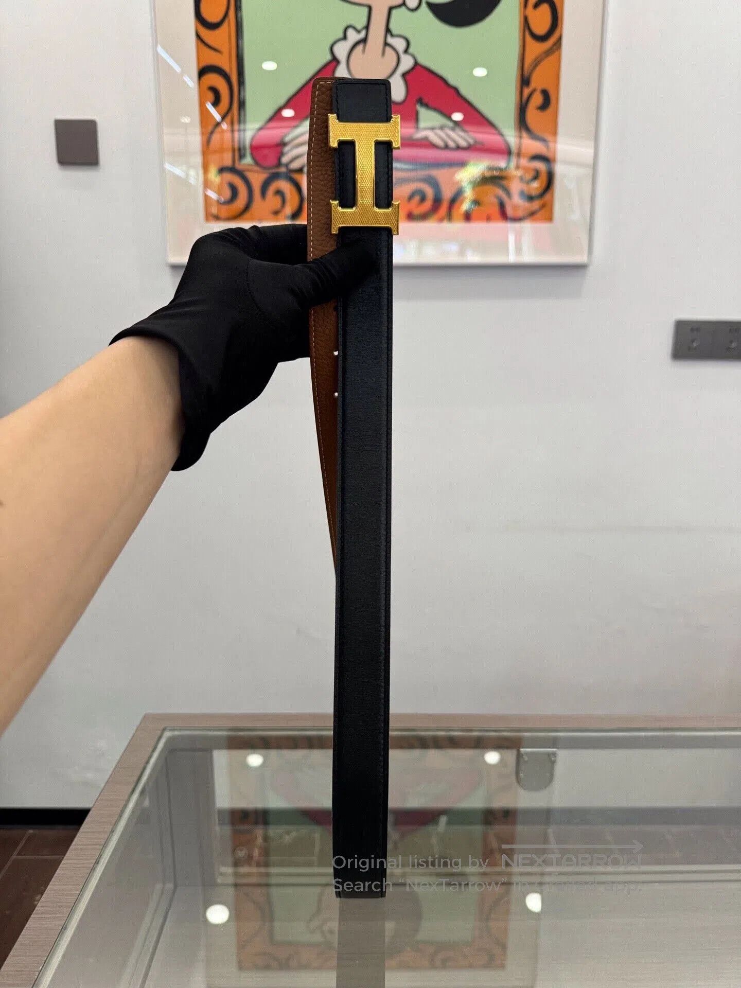 Hermes Hermes Black Brown H Buckle Gold Belt. Size ONE SIZE - 4 Thumbnail