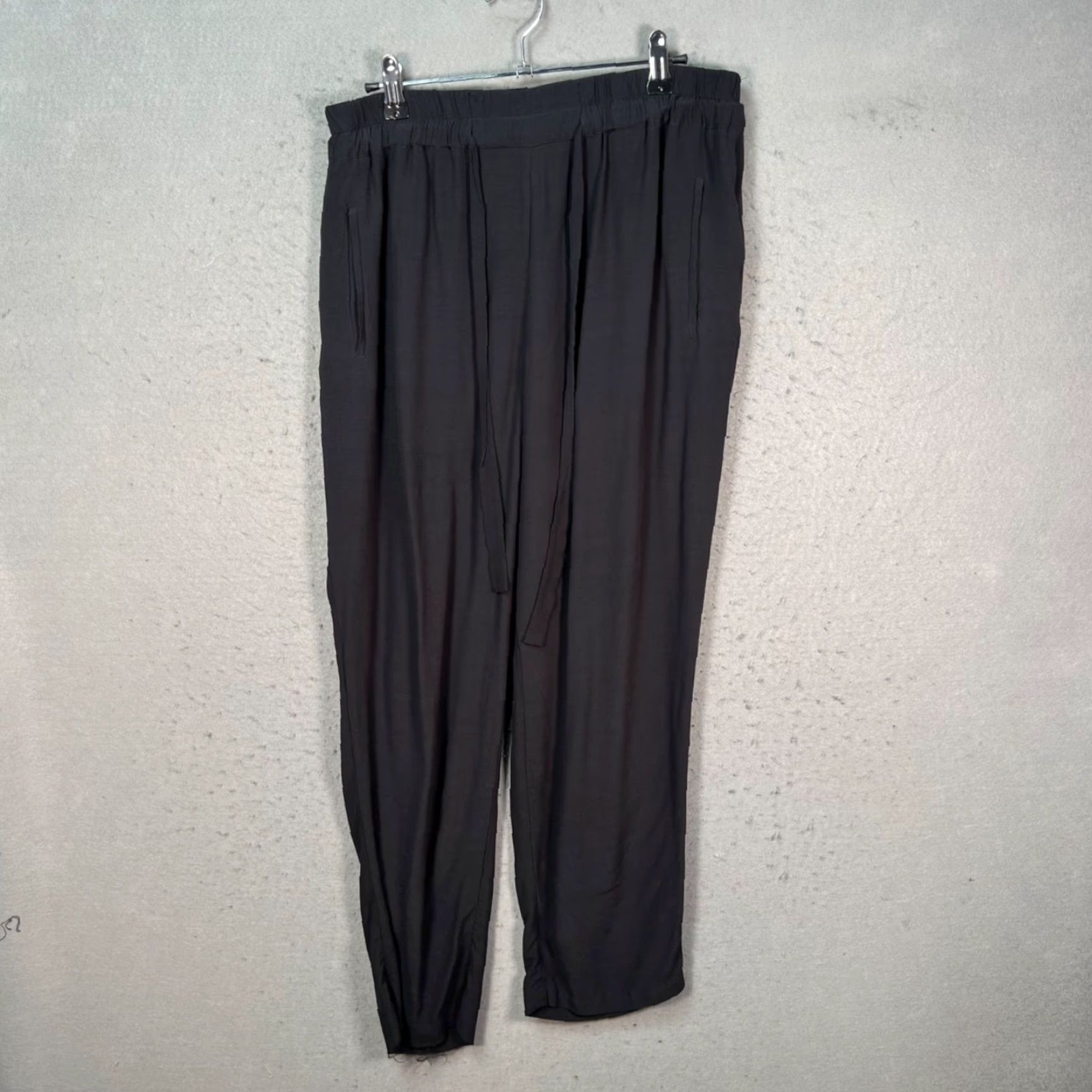 Allsaints AllSaints Mens Pants Talia Trousers Black Chino Relaxed Fit 31in Inseam L Size US 33 - 2 Thumbnail