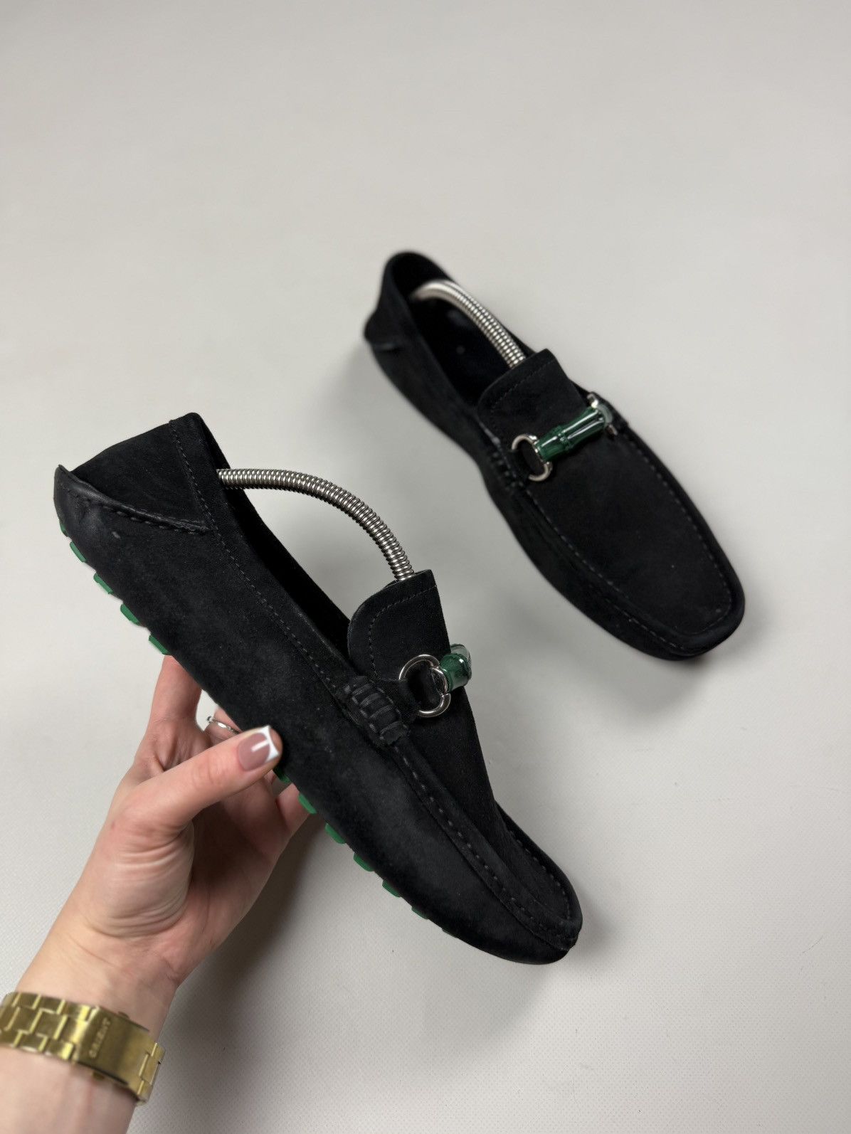 Gucci Gucci Bamboo Horsebit Suede Classic Formal Loafers Shoes Size US 8.5 / EU 41-42 - 6 Thumbnail
