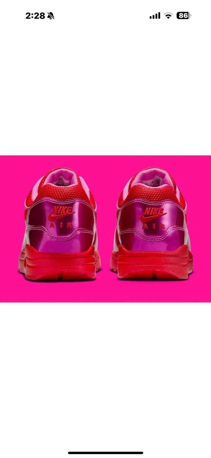 Nike Nike Air Max 1 'Valentine's Day' Pink Red HV2301-600 Unisex Size US 12 / EU 45 - 6 Thumbnail