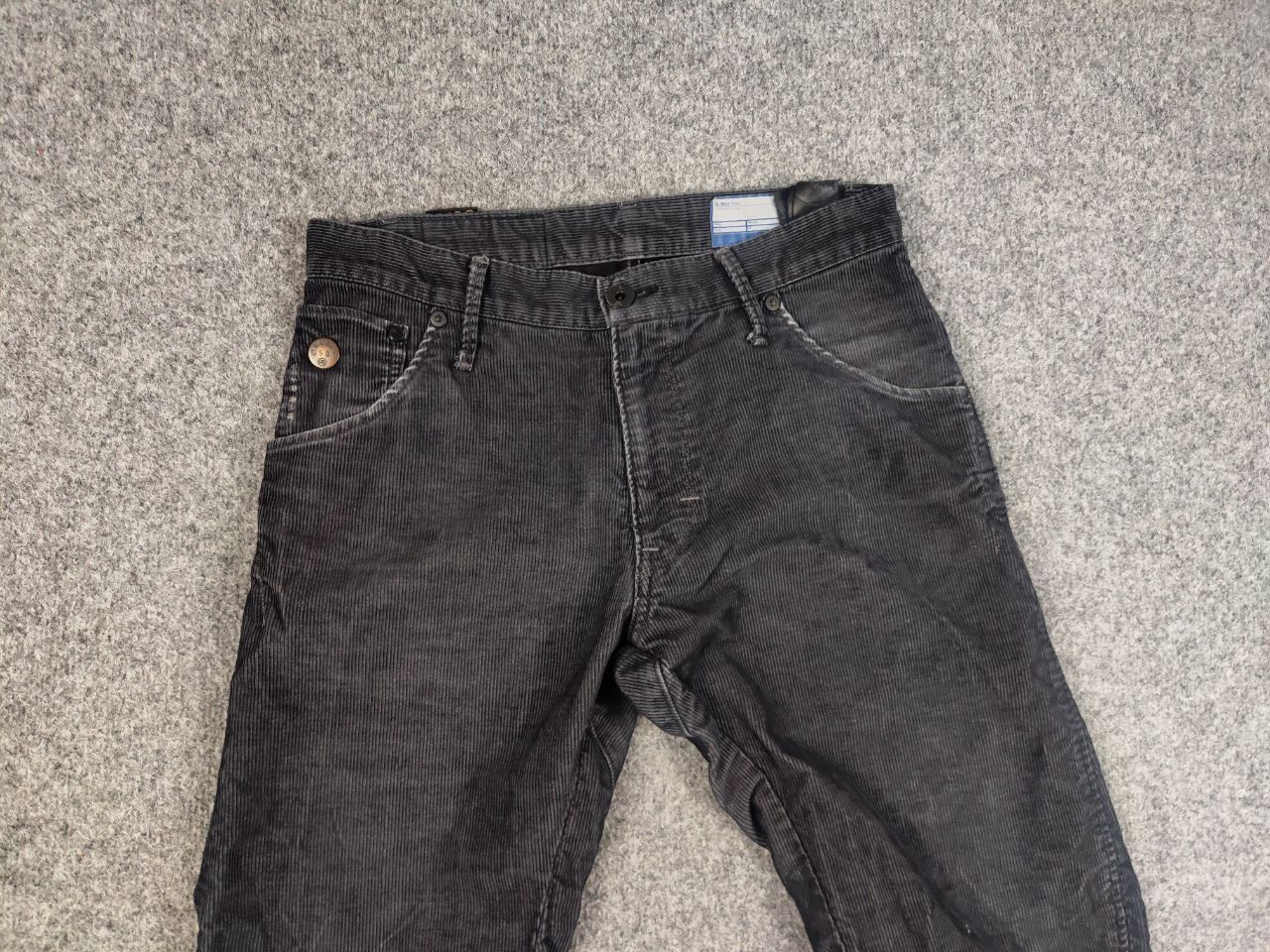 G-Star Vintage G Star Raw Arc 3D Loose Tapered Corduroy Black Pants Size US 30 / EU 46 - 6 Thumbnail