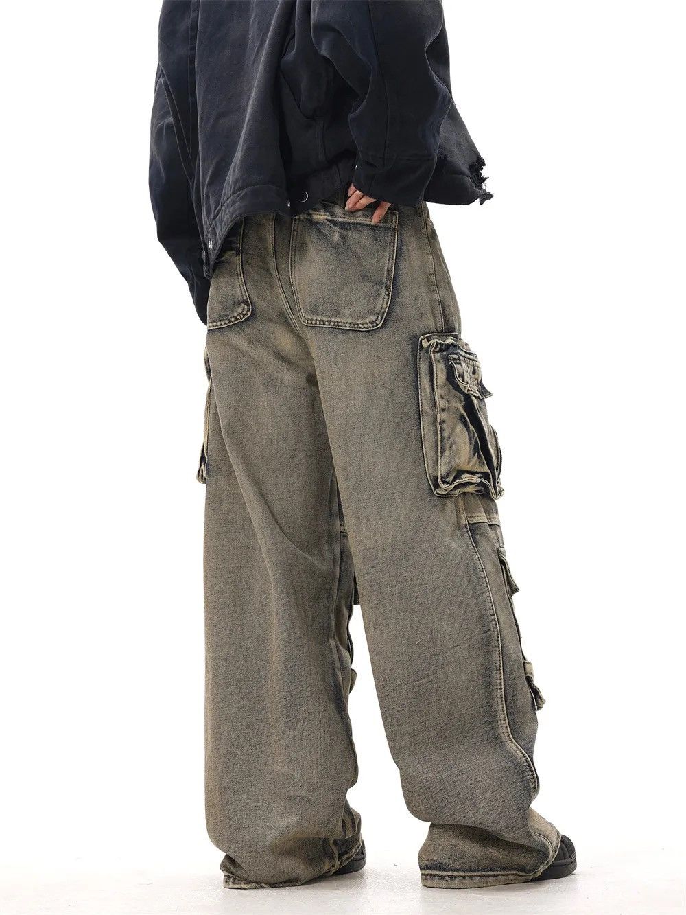 Japanese Brand × Vintage Streetwear Cargo Multi Pocket Loose Baggy Pants Jeans Size US 32 / EU 48 - 6 Thumbnail