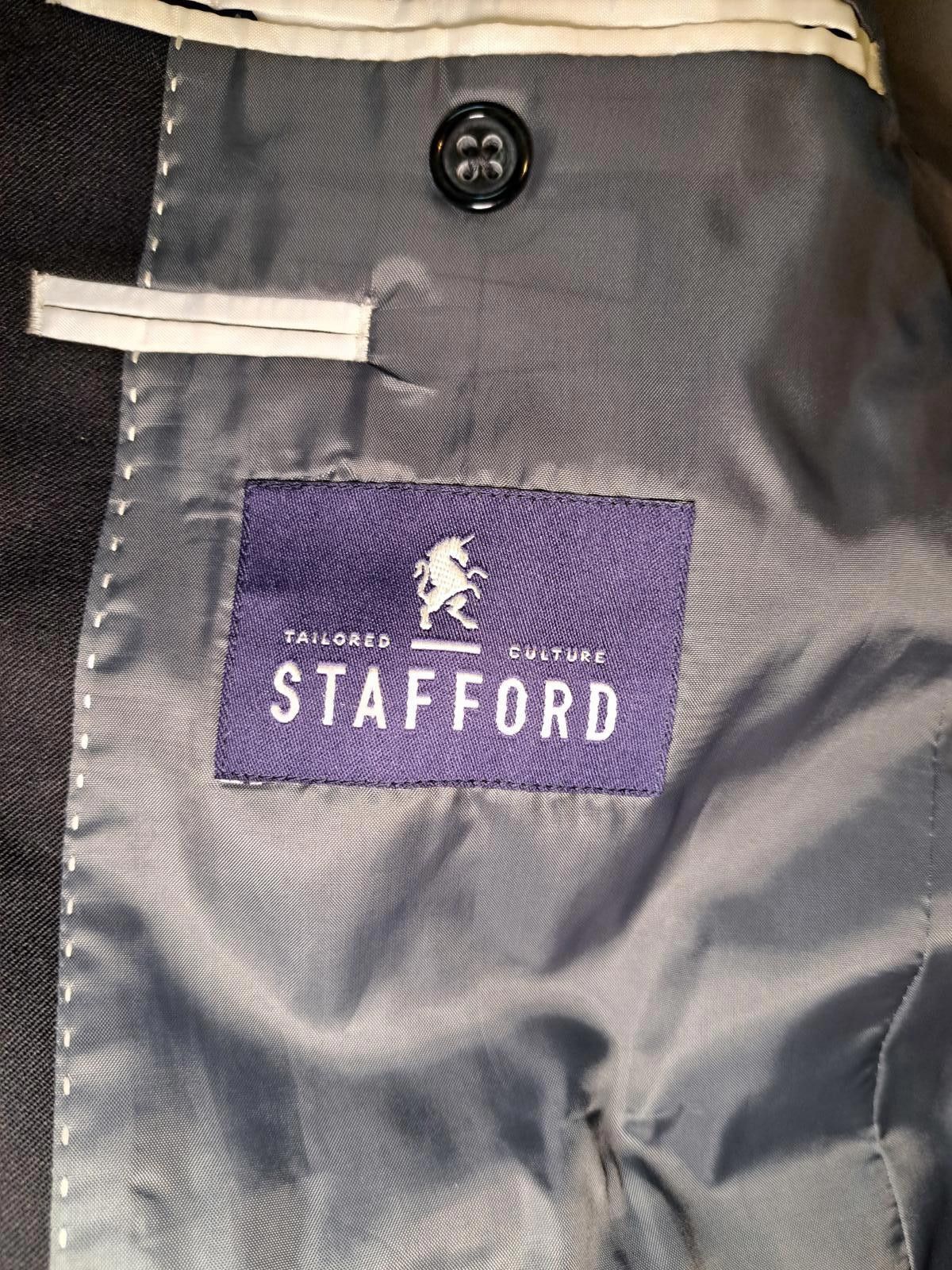 Stafford Stafford Suit Jacket Mens 38R Black Wool Blazer Sport Coat Size 38R - 2 Thumbnail