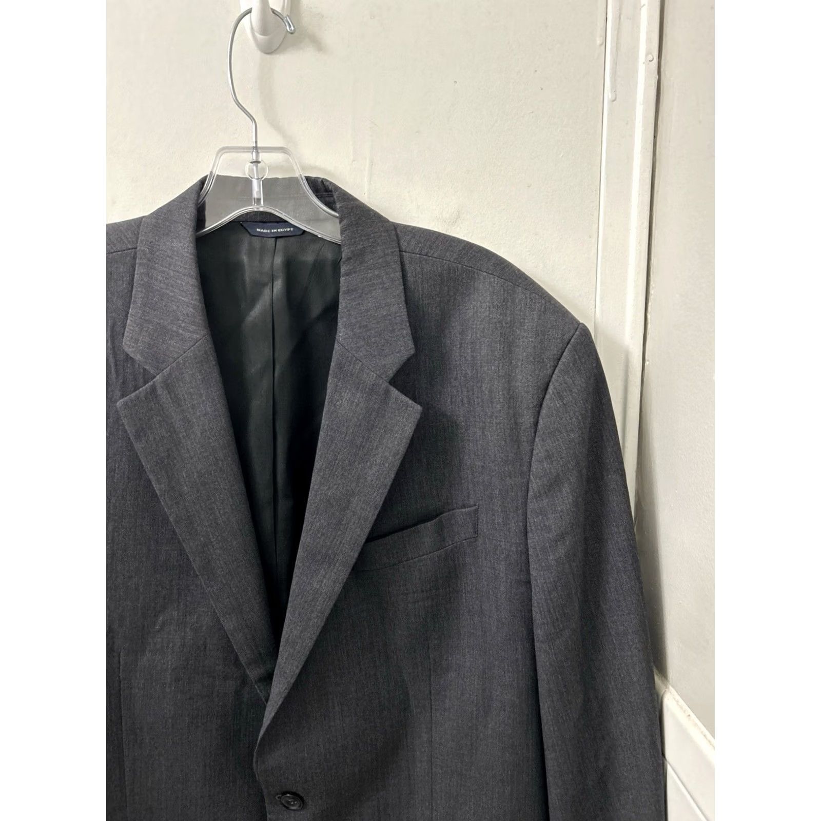 Banana Republic Banana Republic Blazer Mens 46L Charcoal Gray 100% Wool 2-Button Suit Jacket Size 46R - 4 Thumbnail