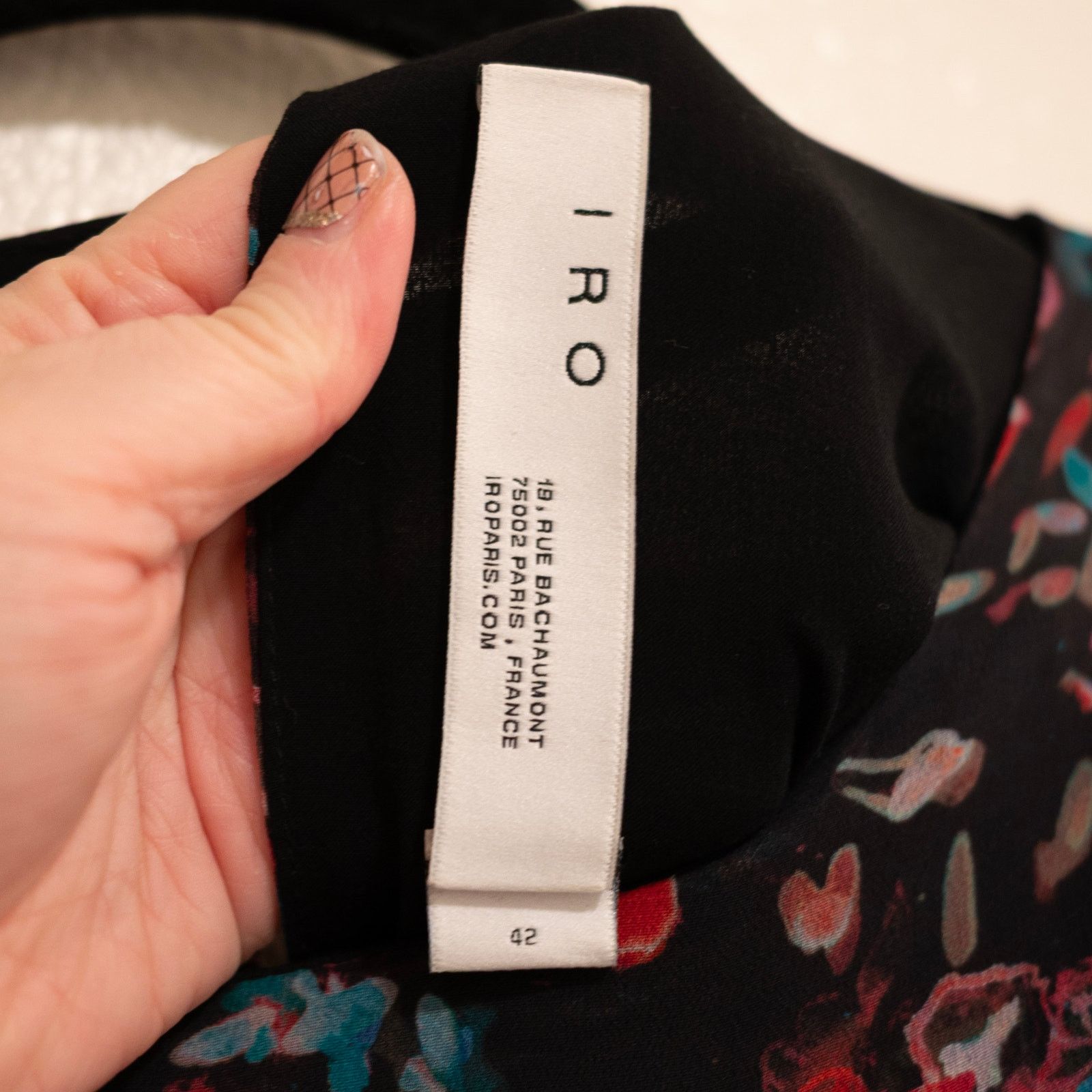 Iro IRO Blank Dress Black Floral Print Size L / US 10 / IT 46 - 7 Thumbnail