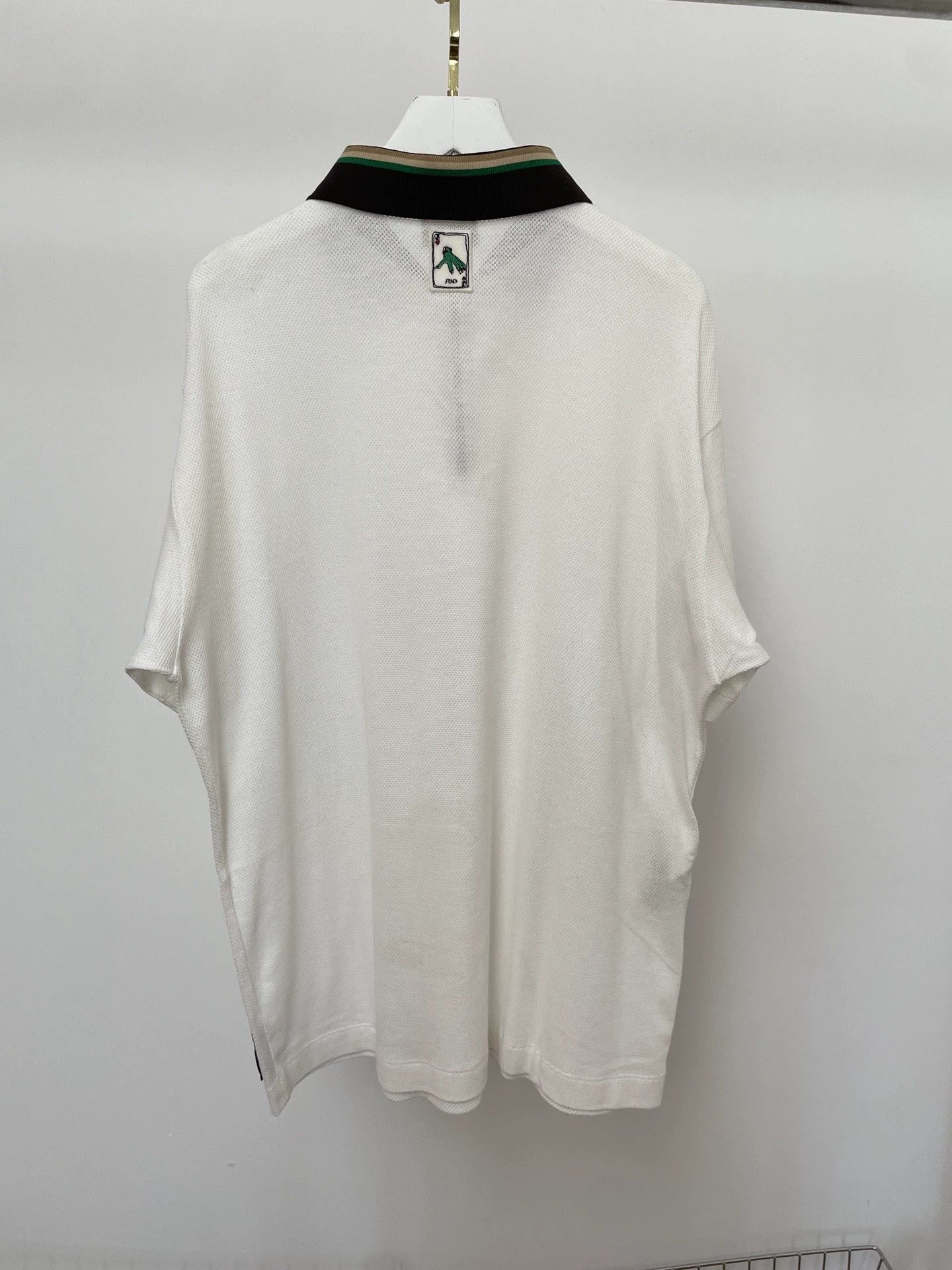 Fendi FENDI Summer White M Color-Blocked Collar Zipper Polo Shirt Size US M / EU 48-50 / 2 - 2 Thumbnail