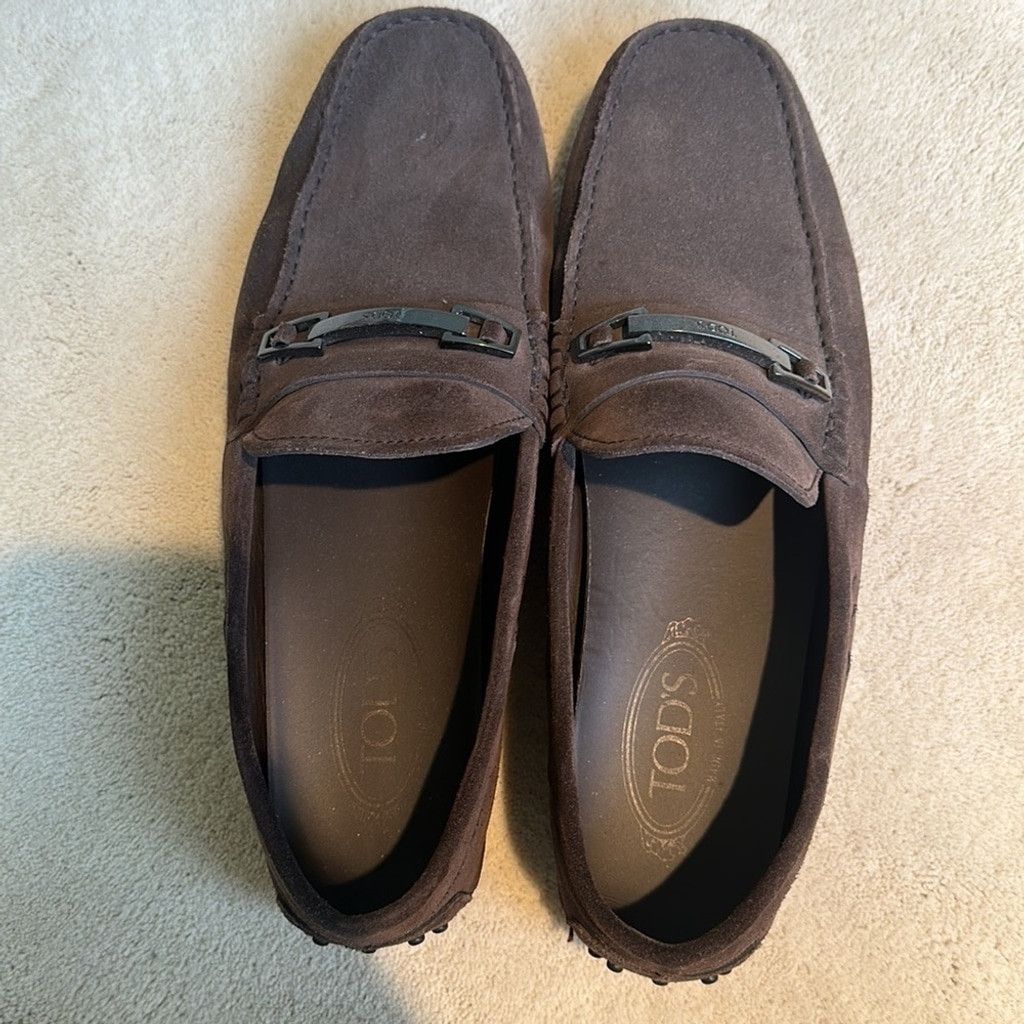 Tod's Tods Men's Dark Brown Suede Gommino Driving Loafers Shoes Size US 9.5 / EU 42-43 - 6 Thumbnail