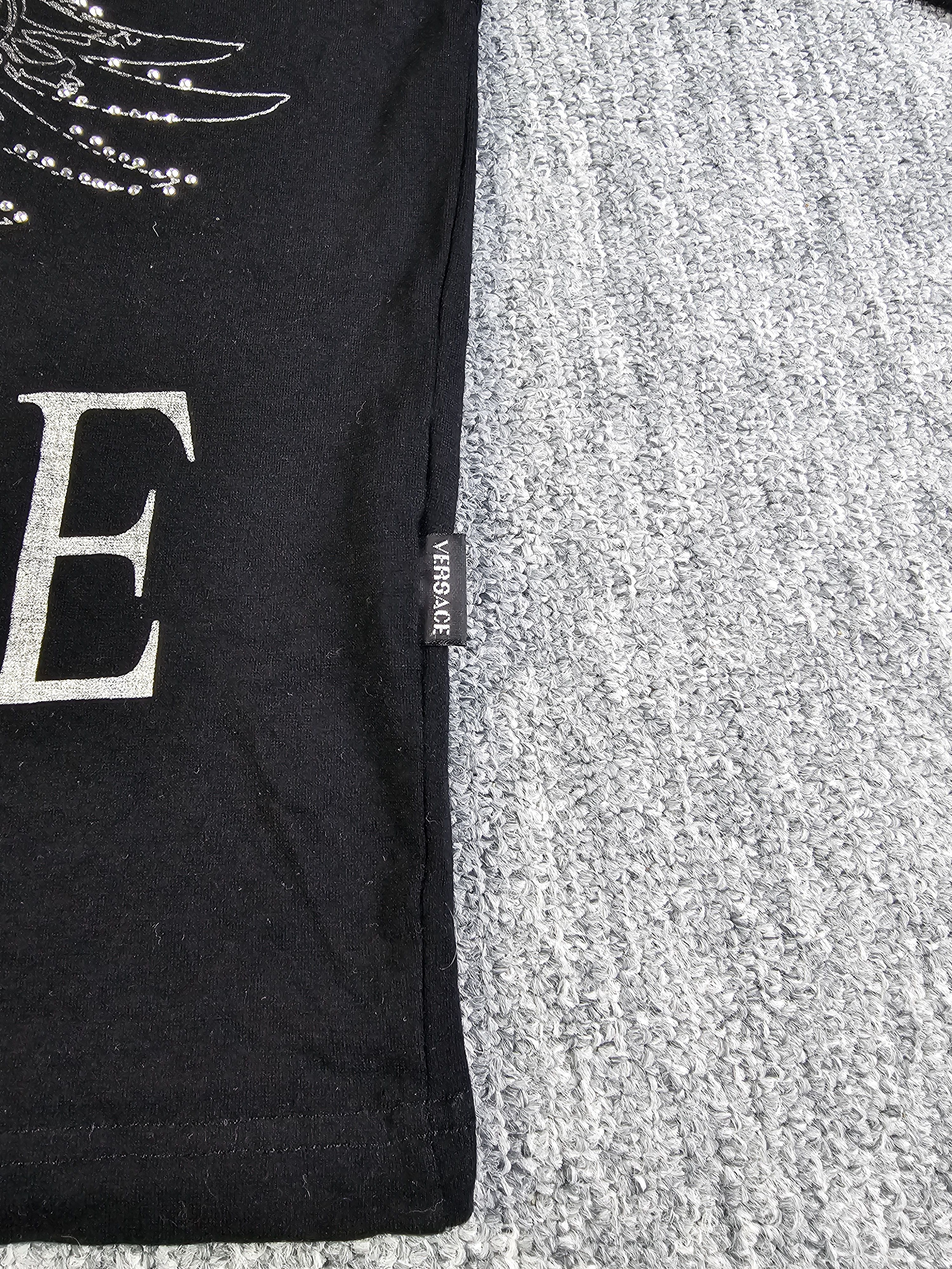 Versace Versace Classic 90s Medusa Rhinestone Black Long Sleeve Top Size L / US 10 / IT 46 - 6 Thumbnail