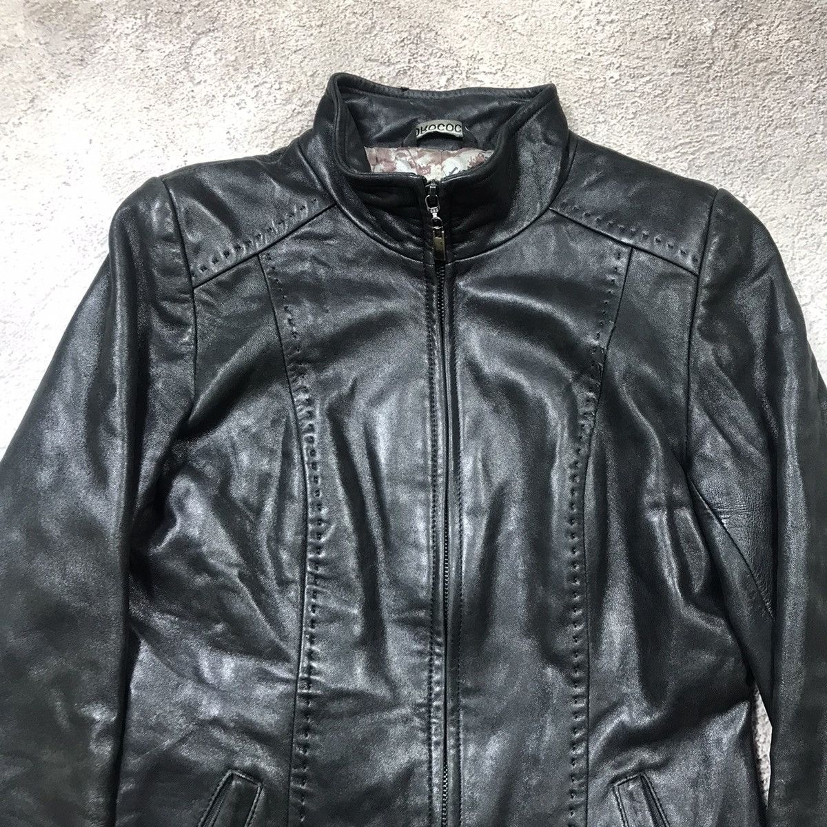Genuine Leather Vintage Y2K Black Leather Jacket Streetwear Skate Bleached M Size M / US 6-8 / IT 42-44 - 2 Thumbnail